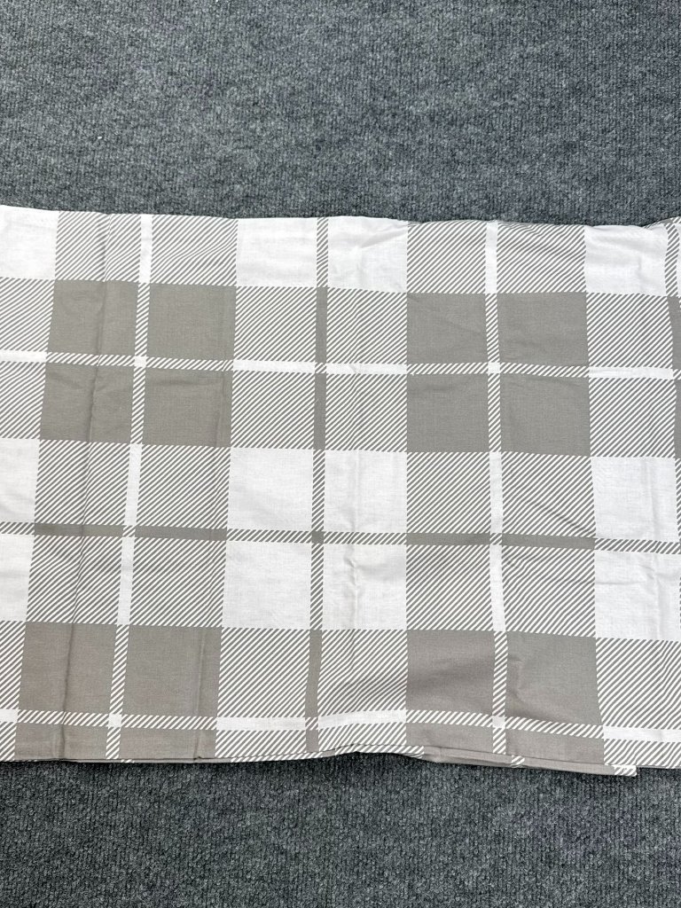 Modern Buffalo Check Plaid Pillow Case Grey White Standard Queen